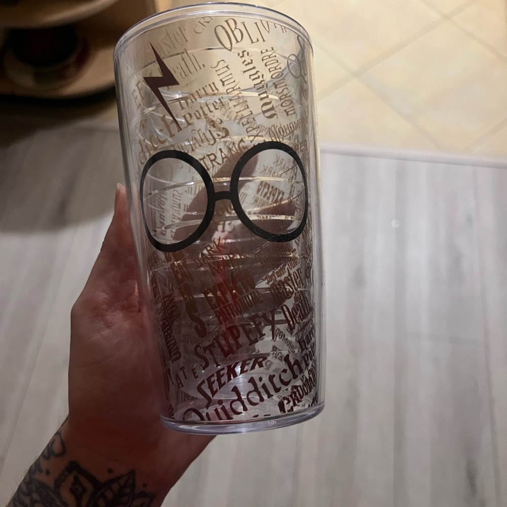 HP plastic cup with spells and symbols